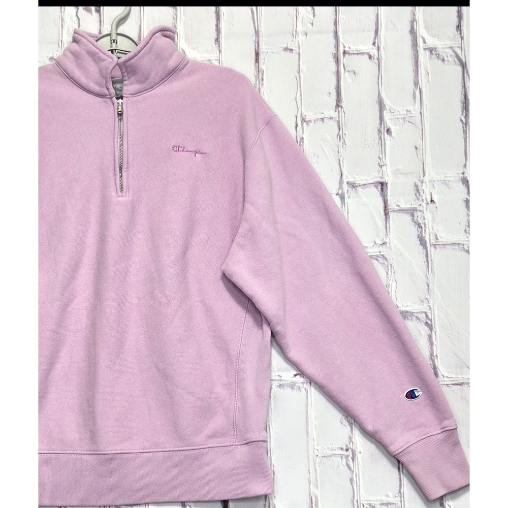 Champion Reverse Weave Womens Medium‎ Lavender Purple 1/4 Zip Sweatshirt WL7270